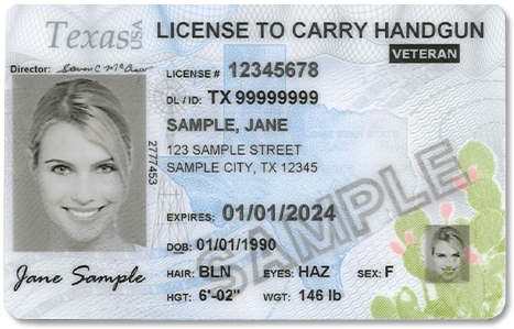Texas License To Carry example card